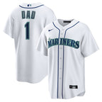 Seattle Mariners Nike #1 Dad Home Replica Jersey - White