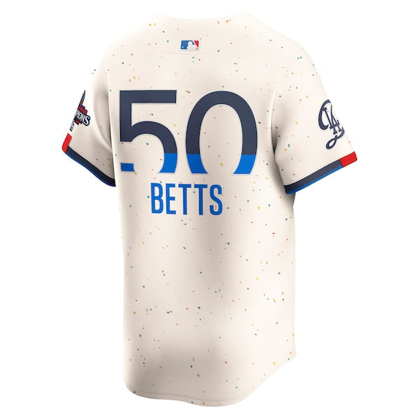 Mookie Betts Los Angeles Dodgers Nike 2024 World Series Champions City Connect Limited Player Jersey - Cream