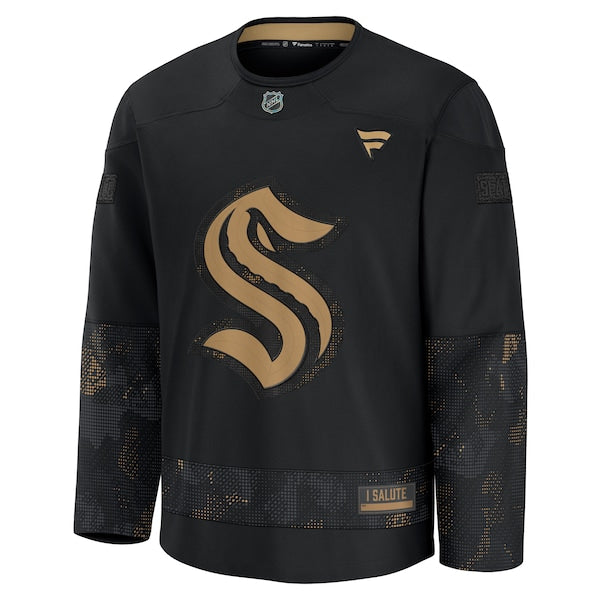 Seattle Kraken  2024 Military Appreciation Practice Jersey - Black