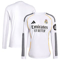 Los Merengues adidas 2025/26 Home Replica Long Sleeve Jersey - White/Blue