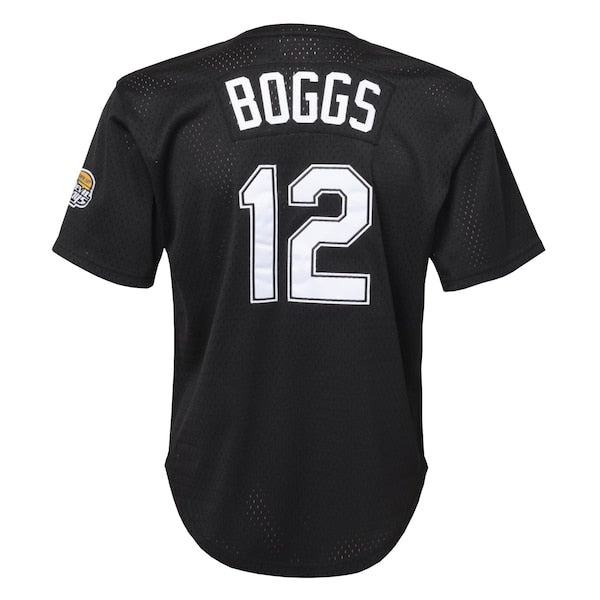 Wade Boggs Tampa Bay Rays Youth Cooperstown Collection Mesh Batting Practice Jersey - Black