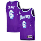 LeBron James Los Angeles Lakers Nike Swingman Player Jersey - City Edition - Purple