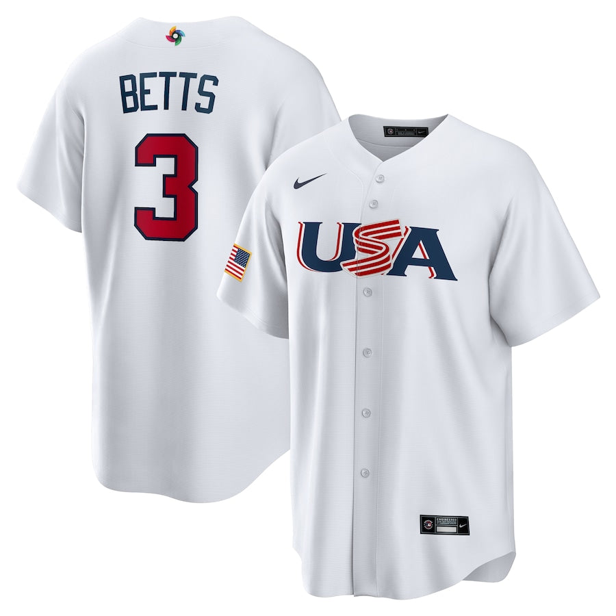 Mookie Betts USA Baseball Nike 2023 World Baseball Classic Replica Player Jersey - White
