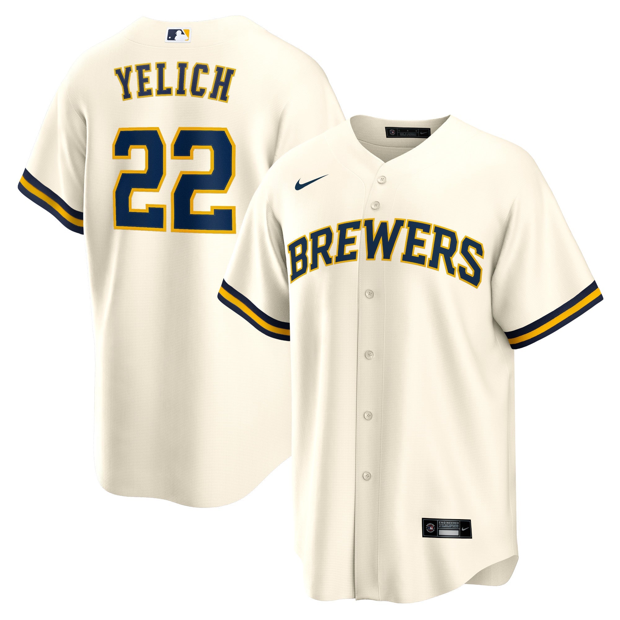 Christian Yelich Milwaukee Brewers Nike Alternate Replica Player Jersey - Navy/Cream/Gray/White
