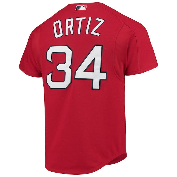 David Ortiz Boston Red Sox Cooperstown Collection Mesh Batting Practice Button-Up Jersey - Red