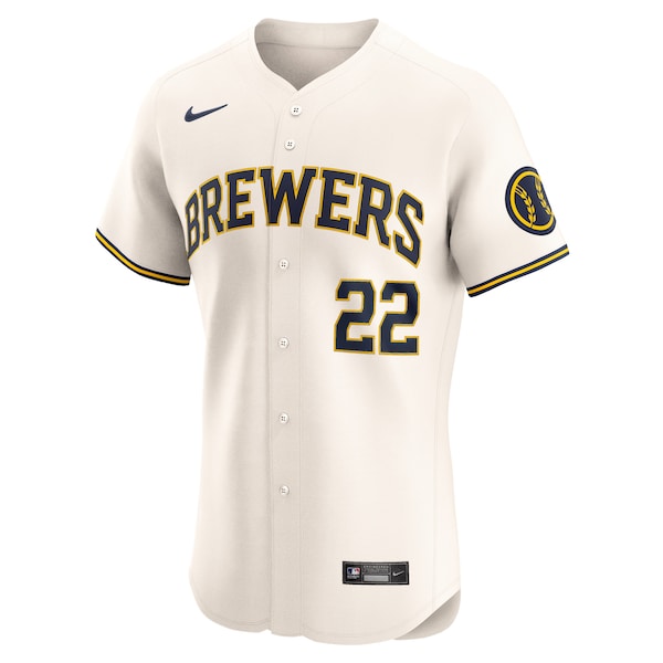 Christian Yelich Milwaukee Brewers Nike Home Elite Player Jersey - Cream