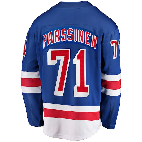 Juuso Parssinen New York Rangers  Home Breakaway Jersey - Blue