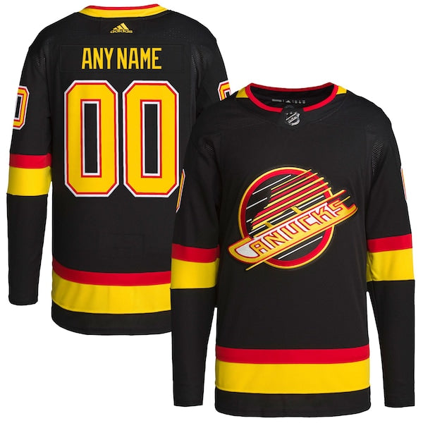Vancouver Canucks adidas  Alternate Retro Primegreen Authentic Custom Jersey - Black