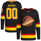 Vancouver Canucks adidas  Alternate Retro Primegreen Authentic Custom Jersey - Black