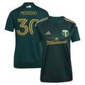 Santiago Moreno Portland Timbers adidas Women's 2025 Forever Green & Gold Replica Player Jersey - Green
