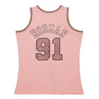 Dennis Rodman Chicago Bulls  1997/98 Swingman Sidewalk Sketch Jersey - Pink