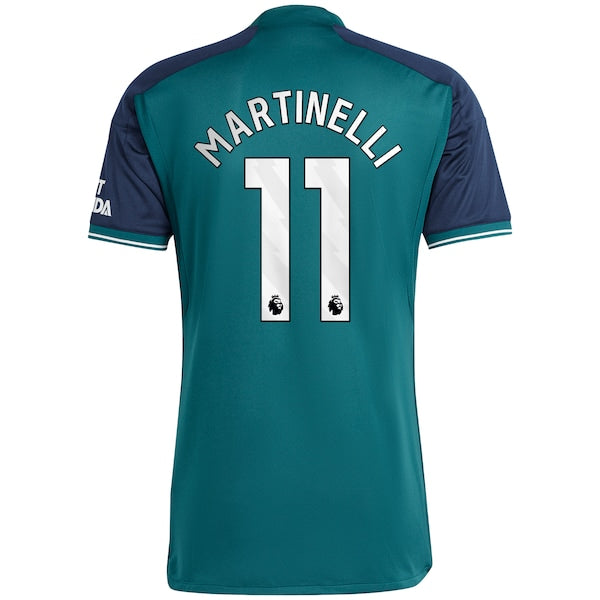 Gabriel Martinelli Arsenal adidas 2023/24 Third Replica Player Jersey - Green/Yellow