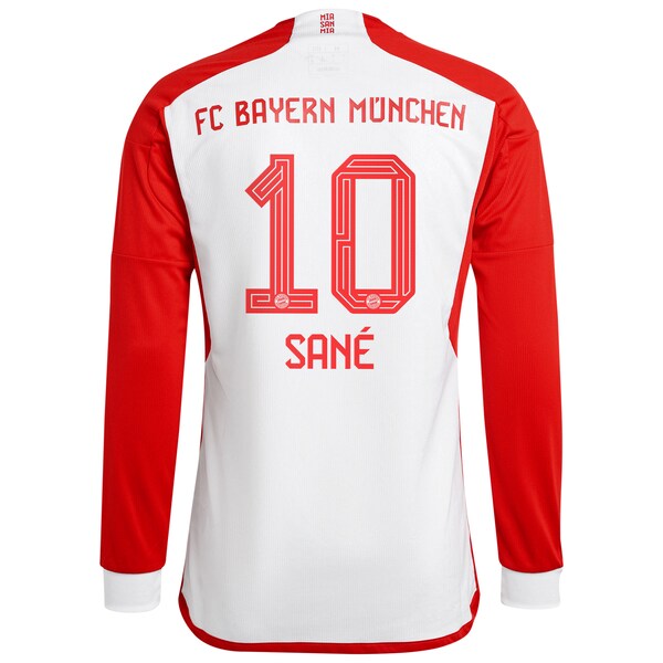 Leroy Sané Bayern Munich adidas 2023/24 Home Replica Long Sleeve Jersey - White