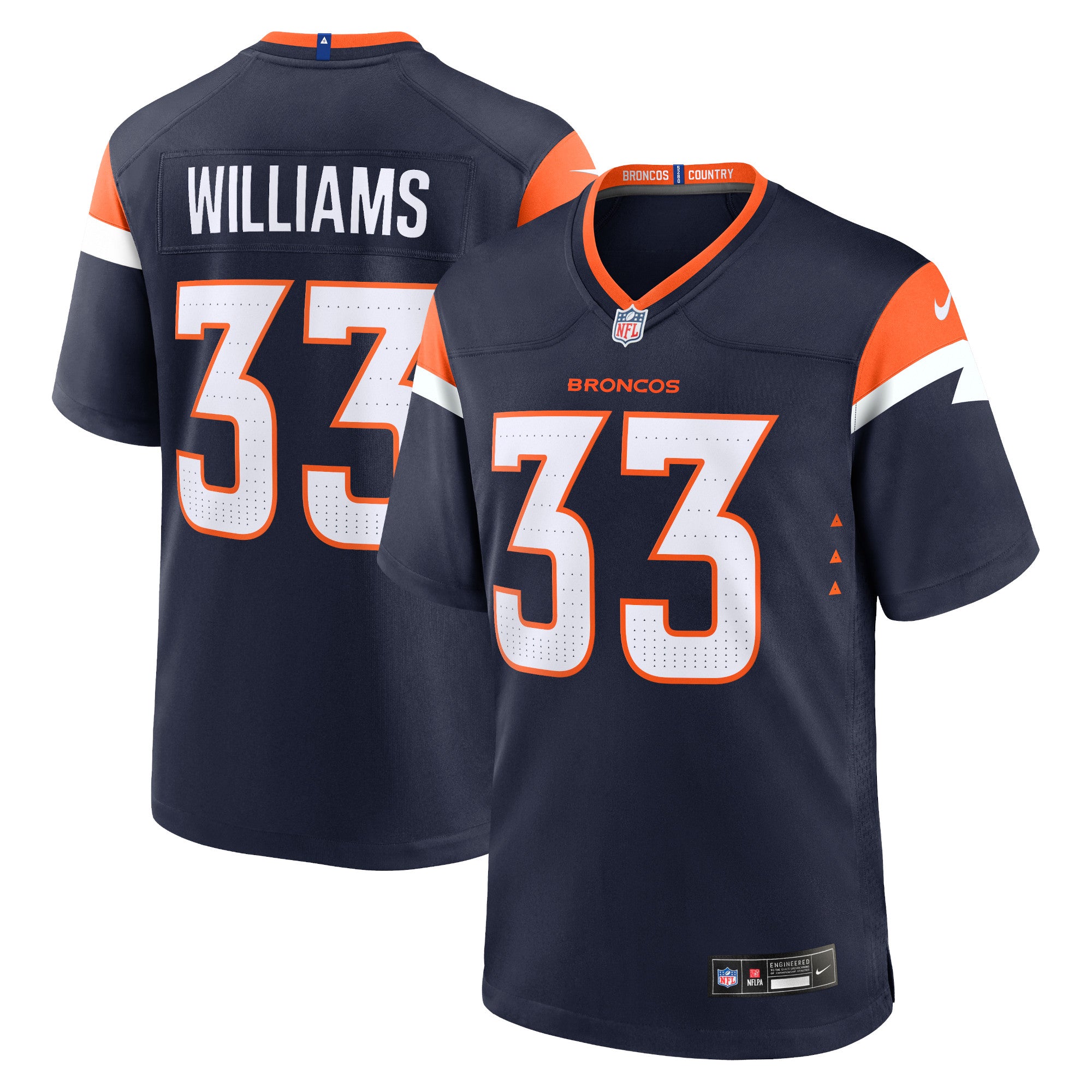 Javonte Williams Denver Broncos Nike Game Jersey - Orange