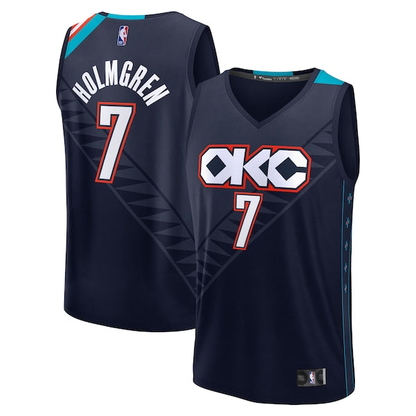 Chet Holmgren Oklahoma City Thunder  2025/26 City Edition Fast Break Jersey - Navy