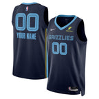 Memphis Grizzlies Nike Unisex Custom Swingman Badge Jersey - Icon Edition - Navy
