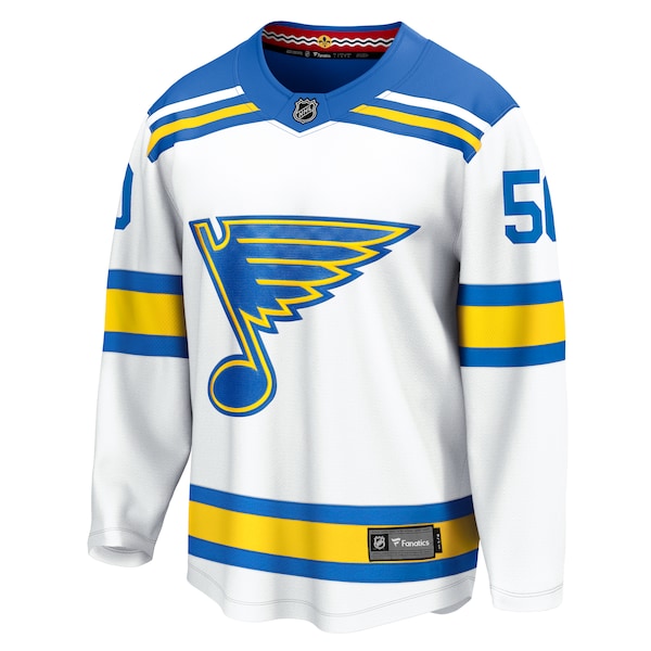 Jordan Binnington St. Louis Blues  Away Breakaway Player Jersey - White/Royal/Blue