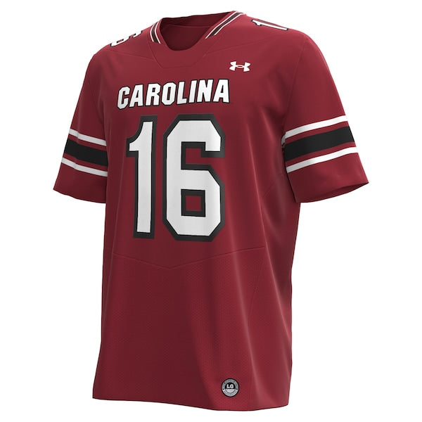 Men's Under Armour LaNorris Sellers South Carolina Gamecocks NIL Football Replica Player Jersey - Garnet/Black