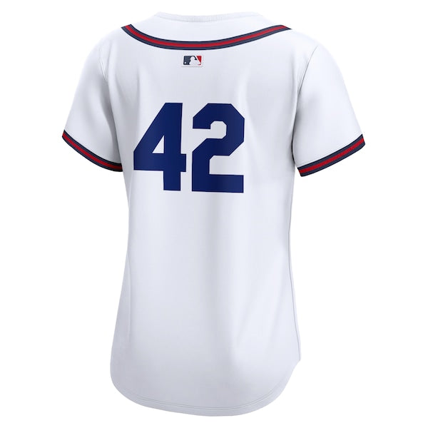 Atlanta Braves Nike Women's 2024 Jackie Robinson Day Home Limited Jersey – White