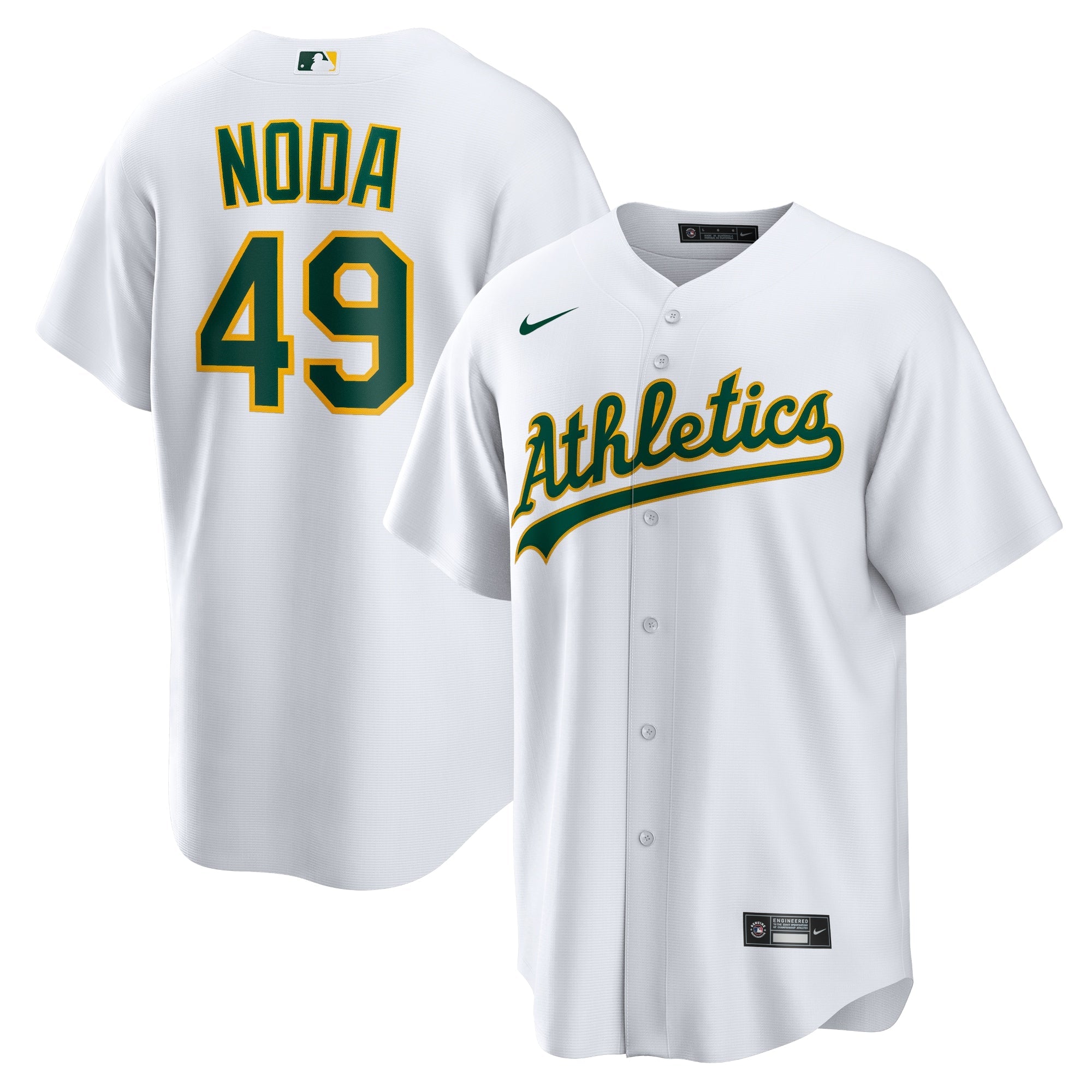 Ryan Noda Oakland Athletics Nike Alternate Replica Jersey - Kelly Green/White