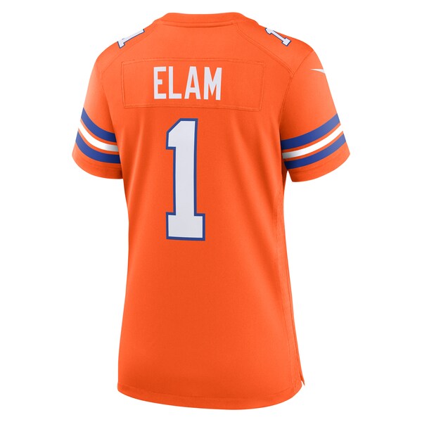 Jason Elam Denver Broncos Nike Women's Mile High Collection 1977 Throwback Retired Player Game Jersey - Orange