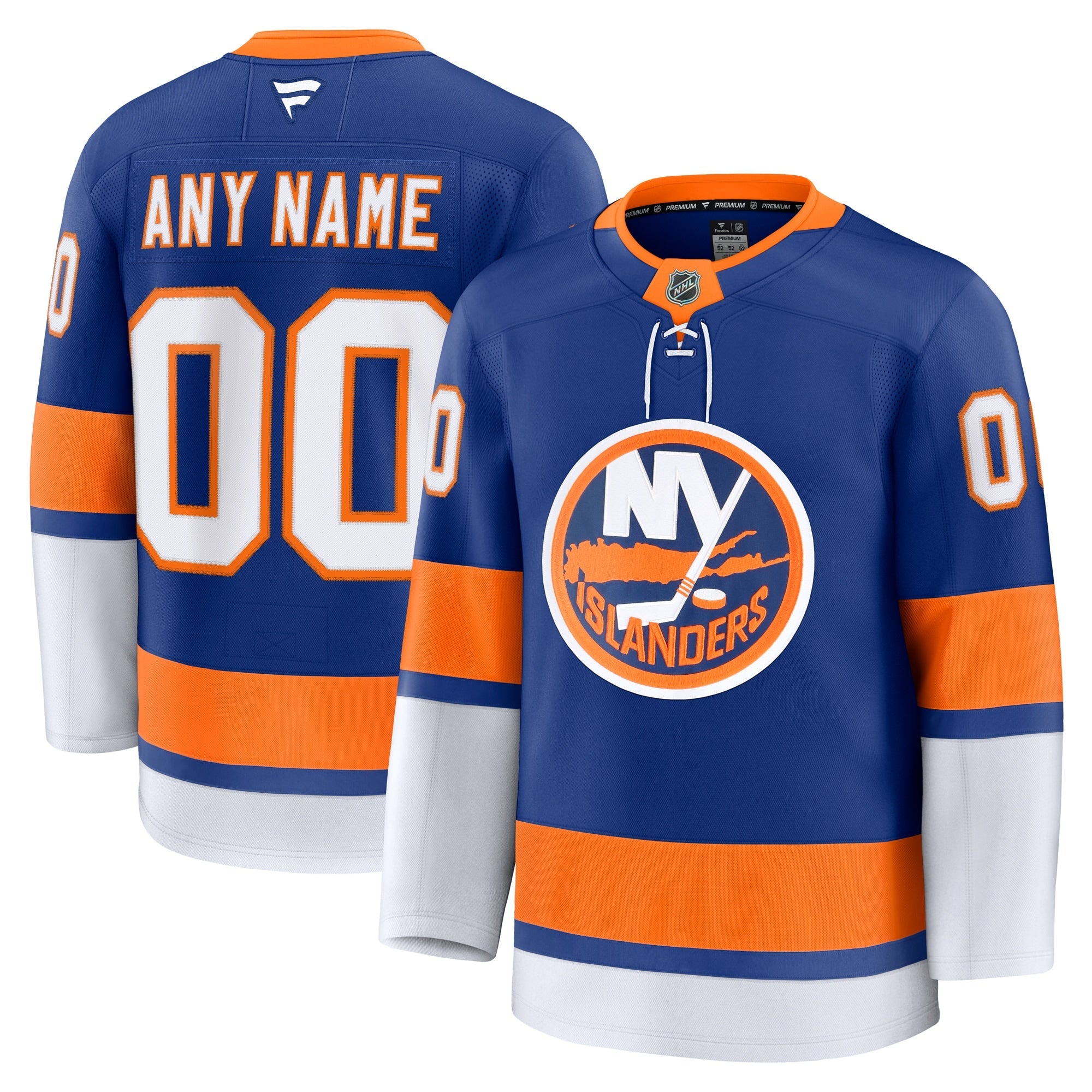 New York Islanders  Away Premium Custom Jersey - White/Royal
