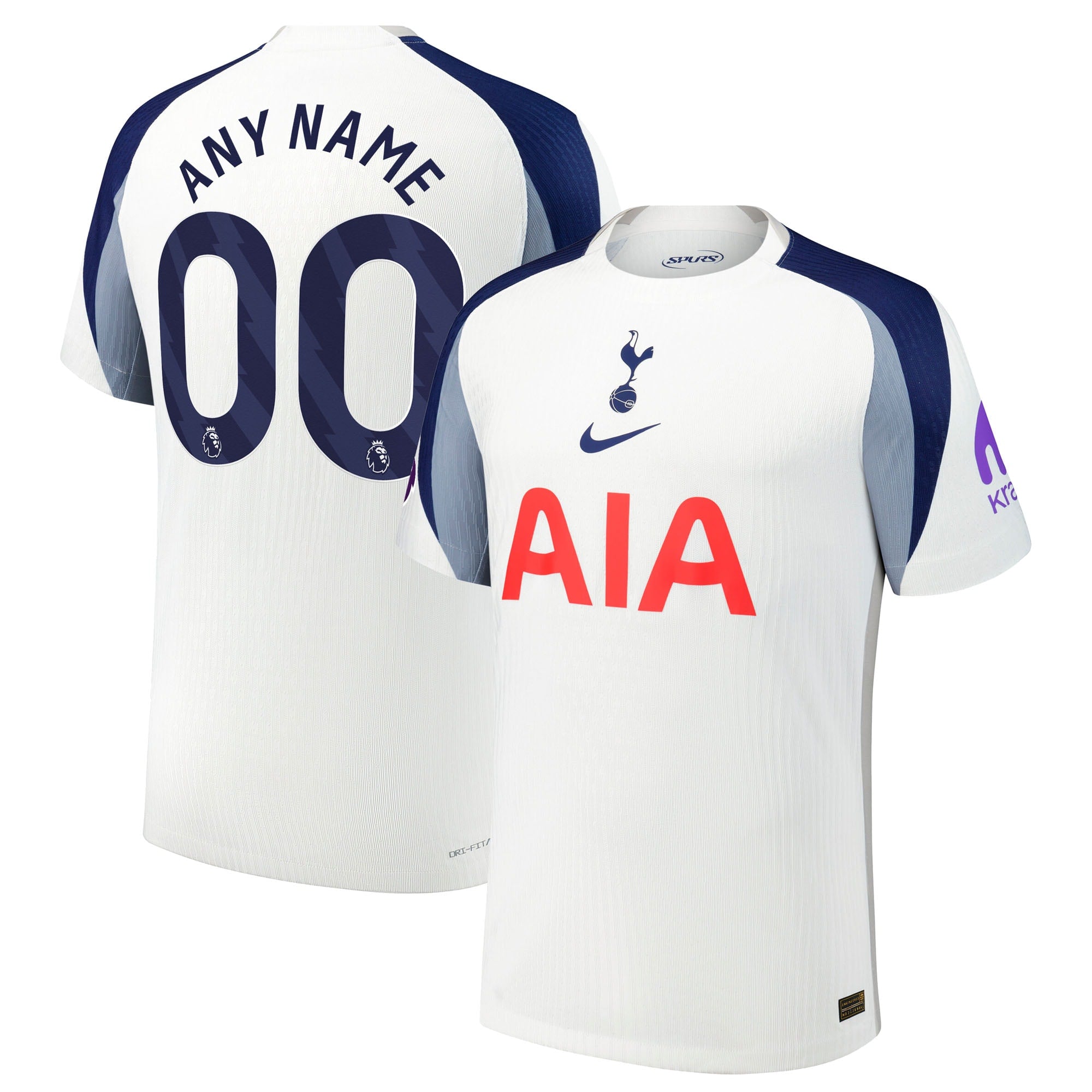 Tottenham Hotspur Nike 2025/26 Third Authentic Custom Jersey - Yellow/White