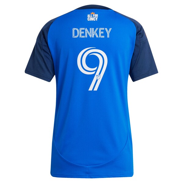 Kévin Denkey FC Cincinnati adidas Women's 2025 Orange and Blue Legacy Kit Replica Player Jersey - Blue