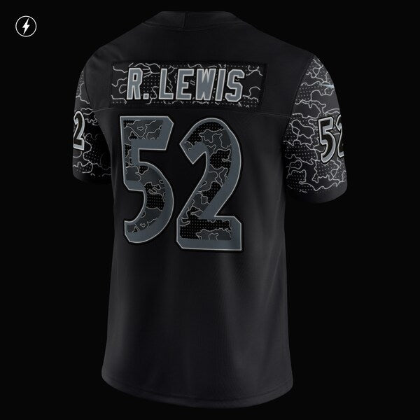 Men's Nike Ray Lewis Black Baltimore Ravens Retired Player RFLCTV Limited Jersey