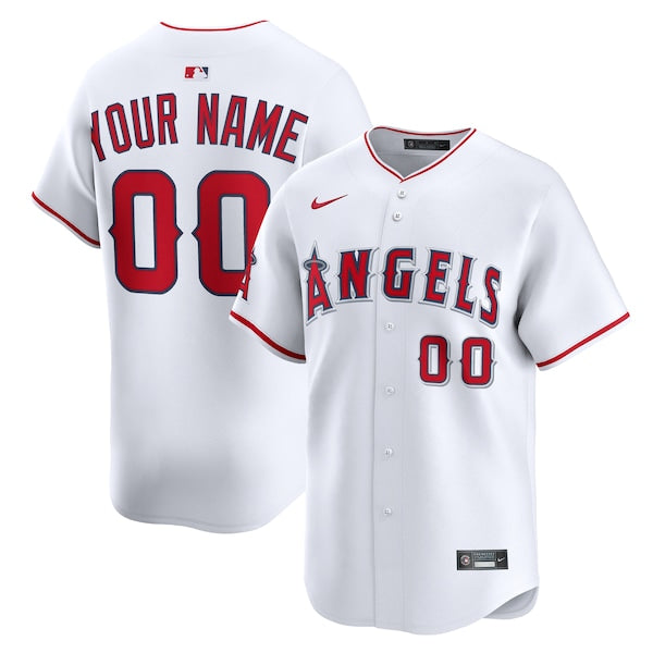 Los Angeles Angels Nike Home Limited Custom Jersey - White/Red