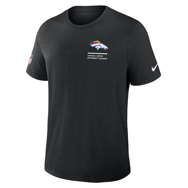Denver Broncos Nike 2025 NFL Crucial Catch Tri-Blend Dri-FIT T-Shirt - Black