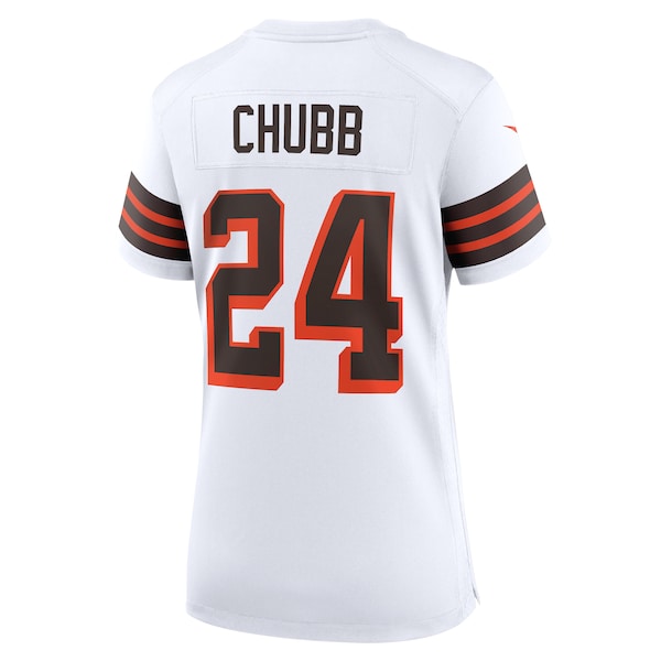 Nick Chubb Cleveland Browns Nike Women's Alternate Game Jersey -  White/Brown