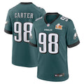 Jalen Carter Philadelphia Eagles Nike Super Bowl LIX Game Player Jersey - Midnight Green