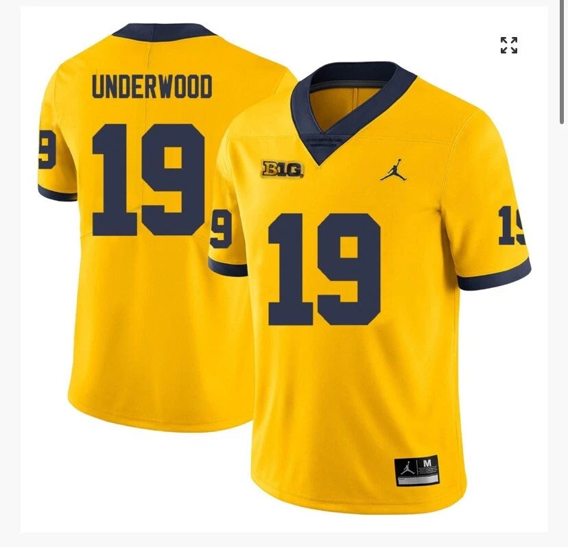 Men's Jordan Brand Bryce Underwood Michigan Wolverines College Football Game Jersey - Yellow