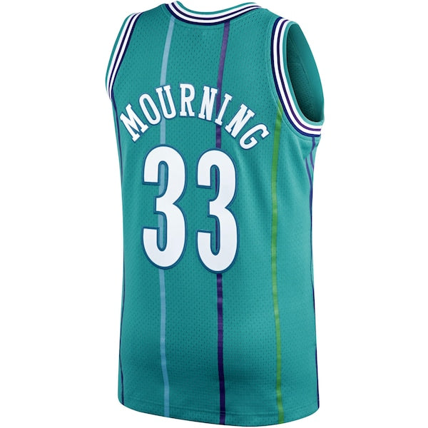 Alonzo Mourning Charlotte Hornets 1992/93 Hardwood Classics Swingman Jersey - Teal
