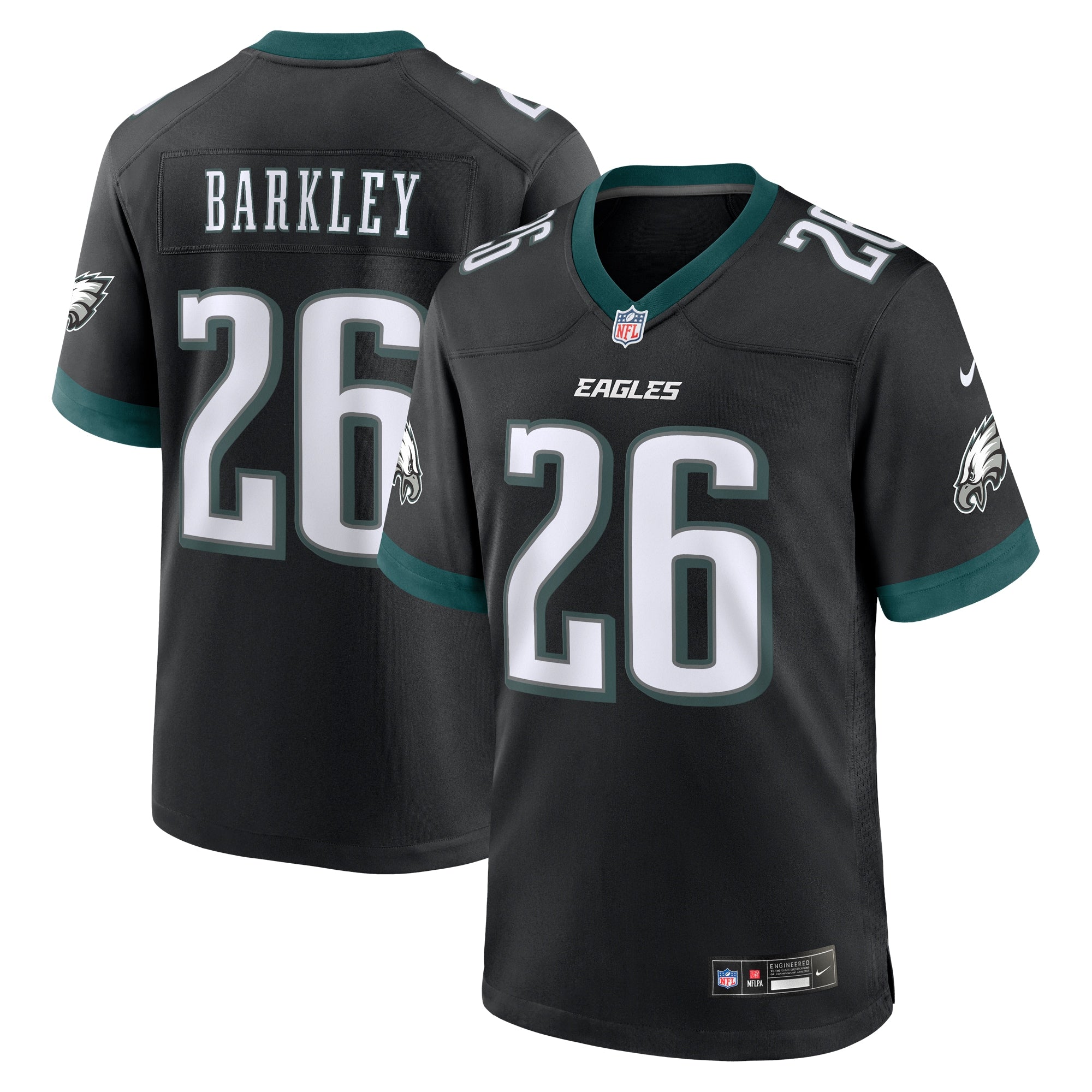 Saquon Barkley Philadelphia Eagles Nike White Game Jersey -  White/Black/Green/Kelly Green