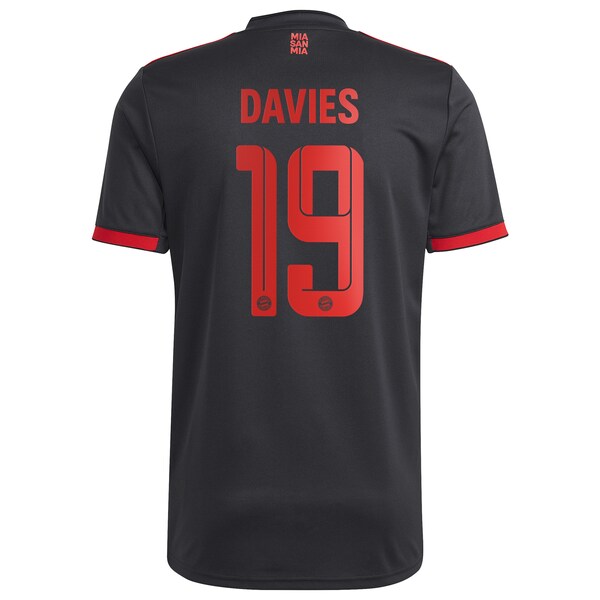 Alphonso Davies Bayern Munich adidas 2022/23 Third Replica Player Jersey - Charcoal