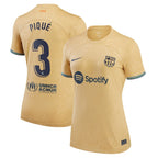 Gerard Pique Barcelona Nike Women's 2022/23 Away Replica Player Jersey - Gold
