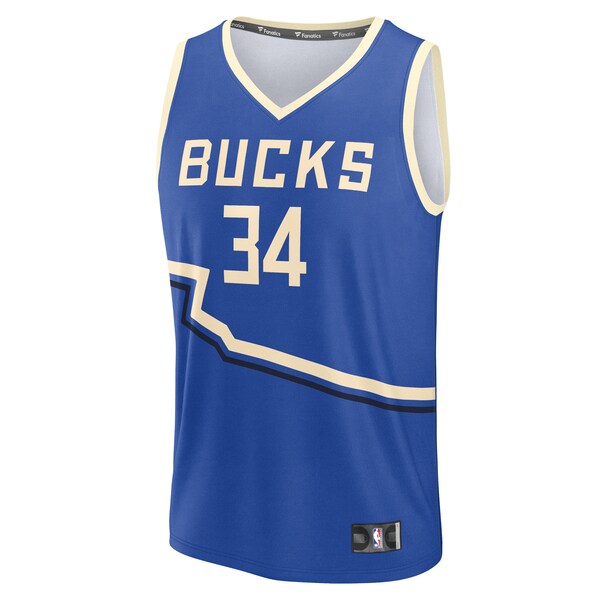 Giannis Antetokounmpo Milwaukee Bucks  2024/25 Fast Break Player Jersey - City Edition - Royal