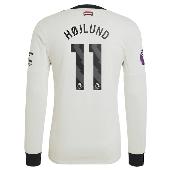 Rasmus Højlund Manchester United adidas Originals  2024/25 Third Authentic Long Sleeve Jersey - Cream
