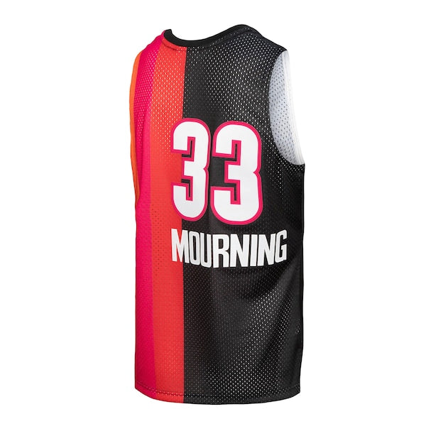 Alonzo Mourning Miami Heat Hardwood Classics 2005/06 Split Swingman Jersey - Black/Red