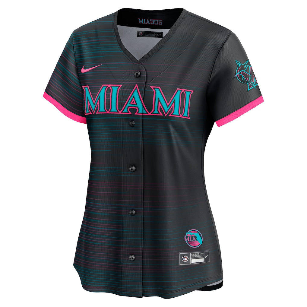 Miami Marlins Nike Women's 2025 City Connect Limited Jersey - Black
