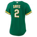 Khris Davis Oakland Athletics Nike Women's Alternate Replica Player Jersey - Green/White