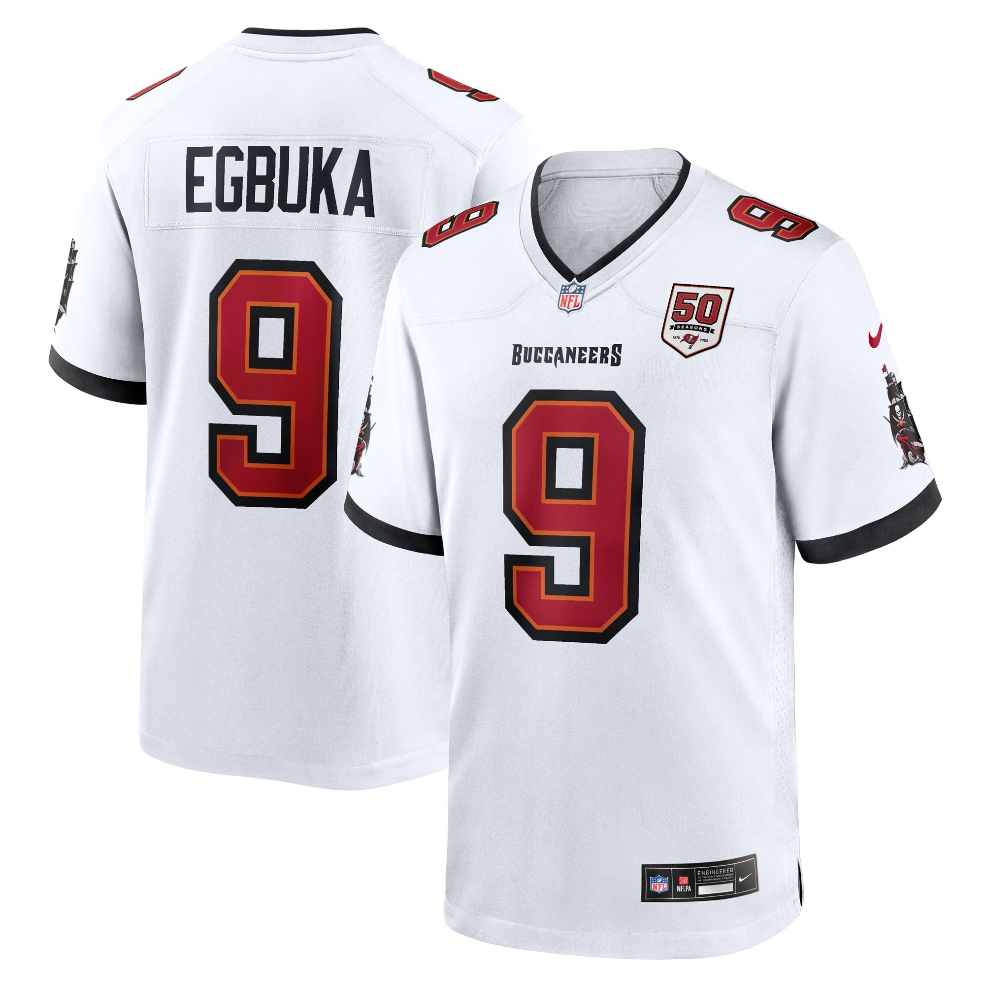 Emeka Egbuka  Tampa Bay Buccaneers Nike 50th Season Game Jersey - Creamsicle/White/Red
