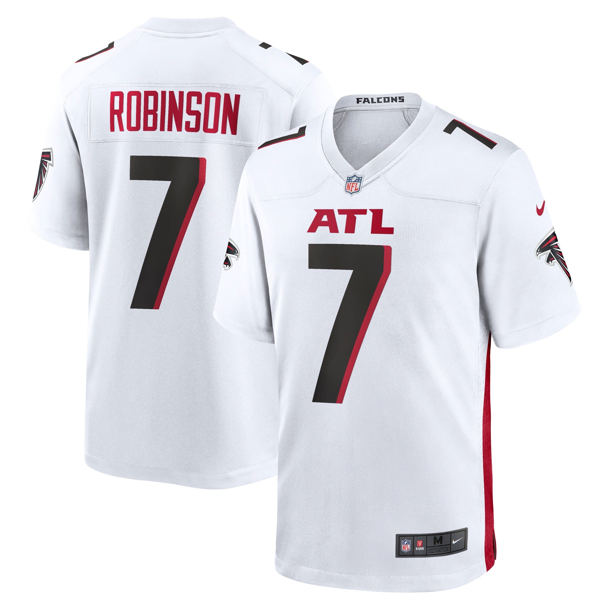 Bijan Robinson Atlanta Falcons Nike 2023 NFL Draft First Round Pick Game Jersey - Black/White