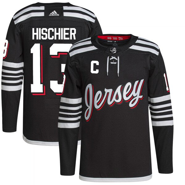 Nico Hischier New Jersey Devils adidas Alternate Primegreen Authentic Player Jersey - Black