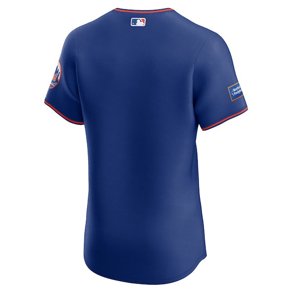 New York Mets Nike Alternate  Sponsor Patch Elite Jersey - Royal