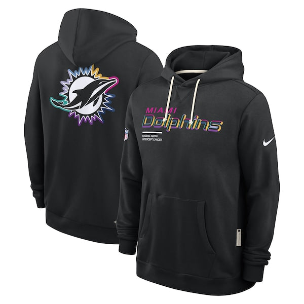 Miami Dolphins Nike 2025 NFL Crucial Catch Sideline Standard Issue Dri-FIT Hoodie - Black
