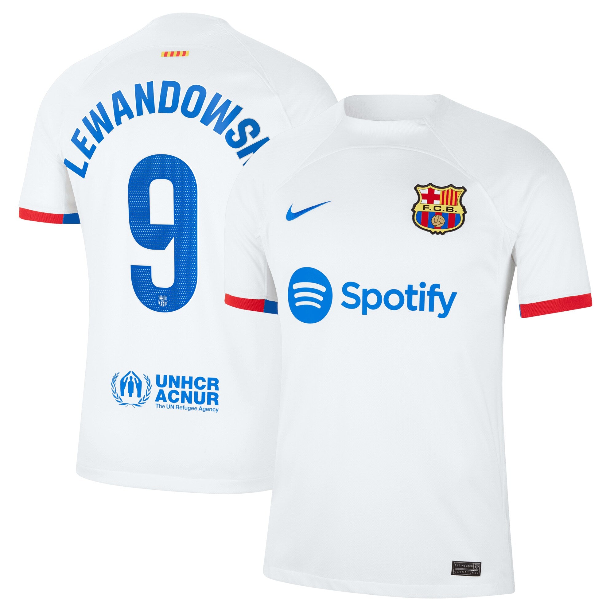 Robert Lewandowski Barcelona Nike 2023/24 Third Replica Jersey - Aqua/Royal/White