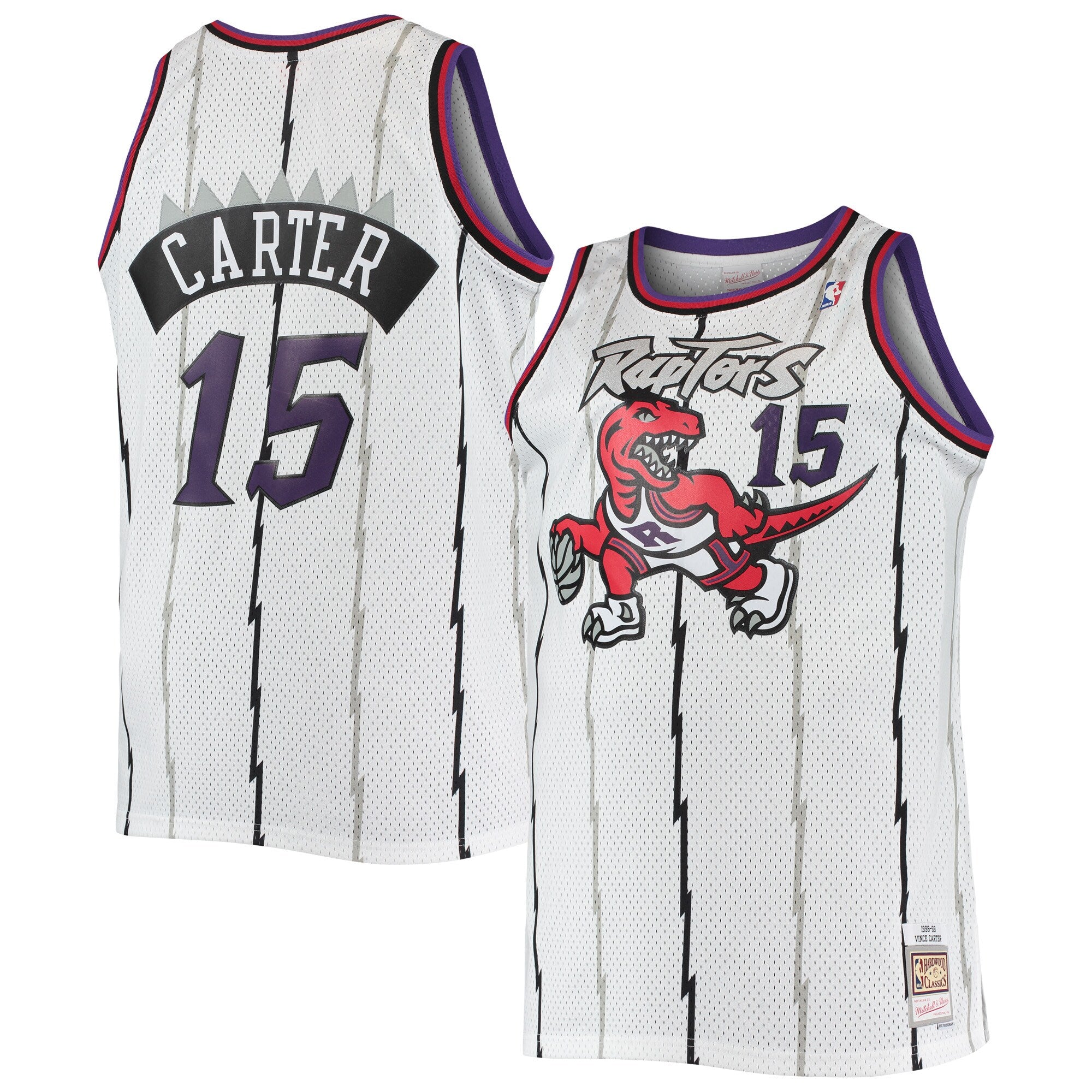Vince Carter Toronto Raptors Big & Tall 1999/00 Hardwood Classics Swingman Jersey - Purple/White